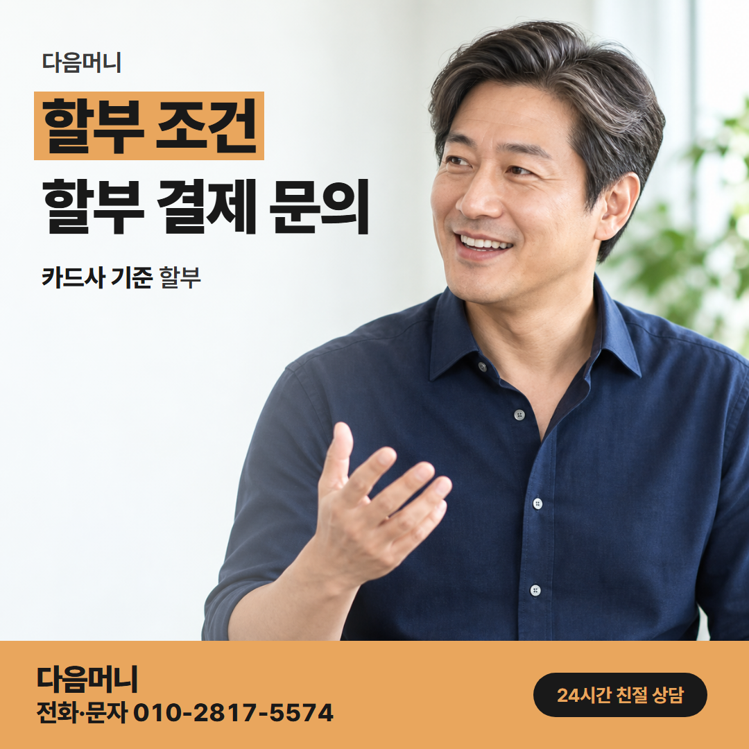 다음머니 삼성카드깡 카드사 앱에서 할부 개월을 보는 고객