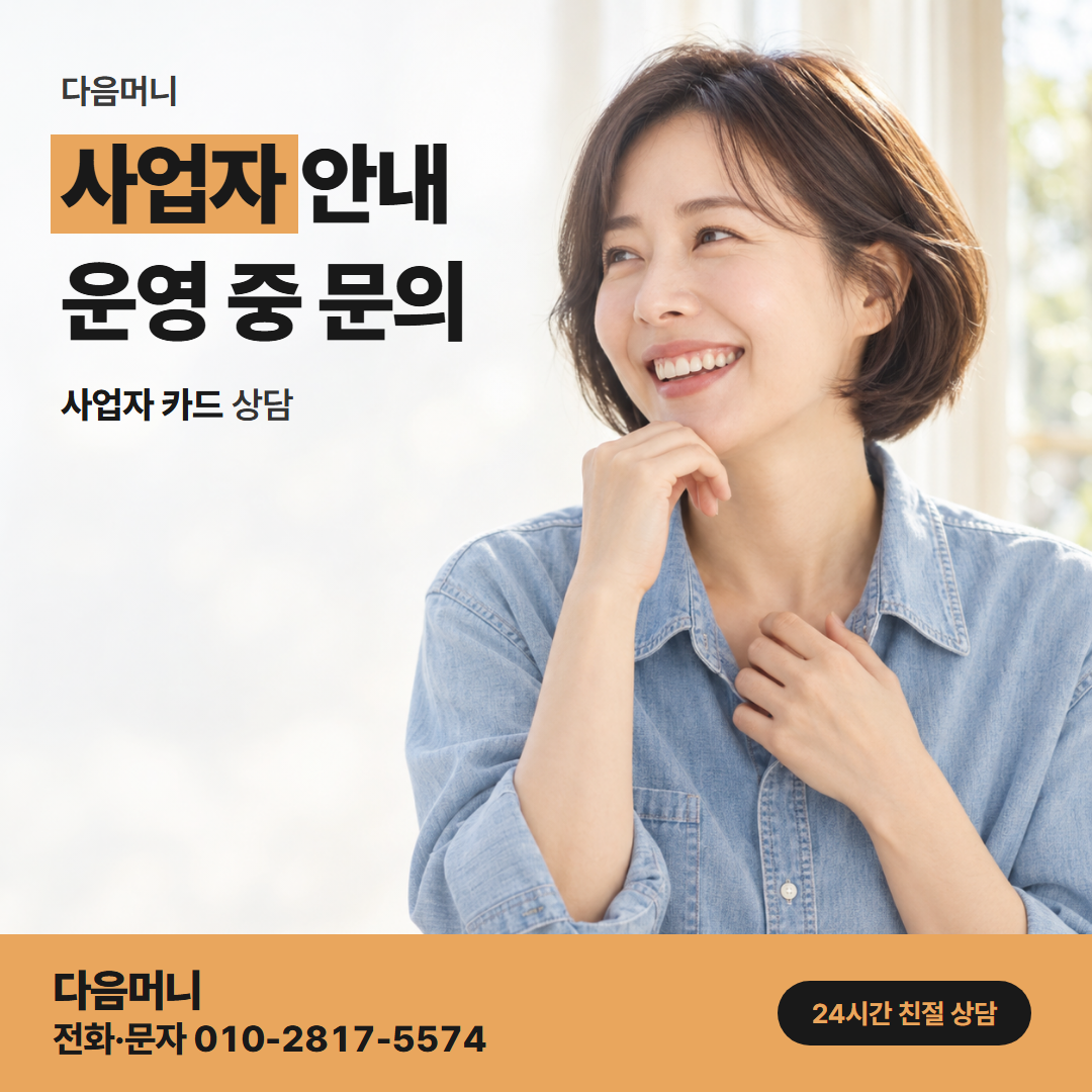 다음머니 삼성카드깡 사업자 카드 이용 내역을 보는 대표